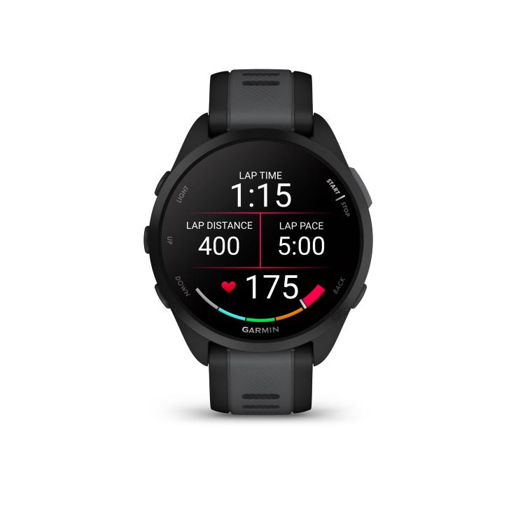 Pametna ura Garmin Forerunner 165, črn/skrilasto siv