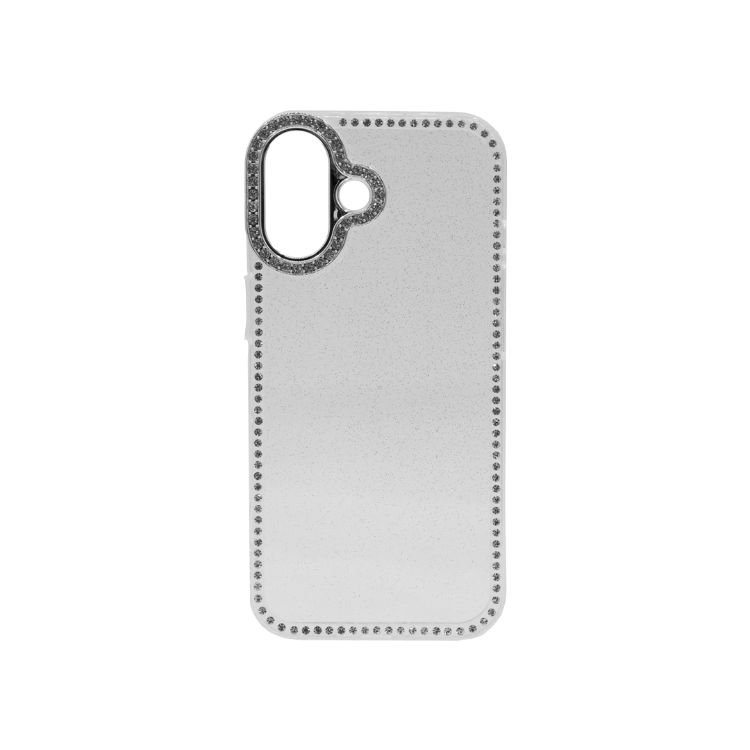 Prozoren zaščitni ovitek za Apple iPhone 17 z bleščečim robom in poudarjenim izrezom za kamero
