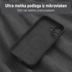 Notranjost ovitka N‑Soft Magnetic z mehko podlogo iz mikrovlaken za zaščito telefona pred praskami.