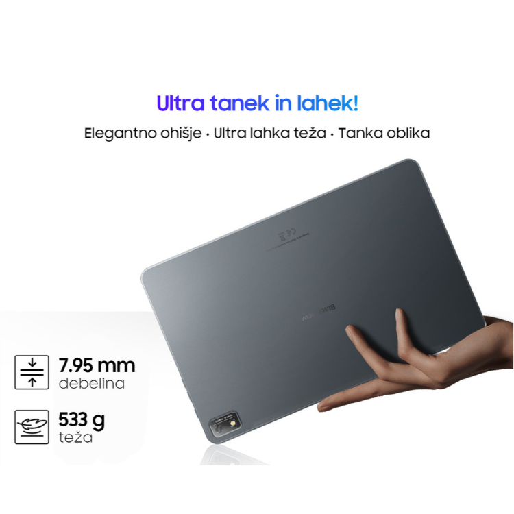 Tablični računalnik BlackView TAB 16, 11", 4G-LTE, 8GB + 256GB, IPS FullHD+, arctic
