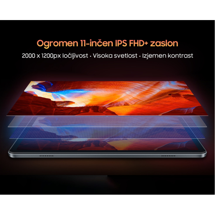 Tablični računalnik BlackView TAB 16, 11", 4G-LTE, 8GB + 256GB, IPS FullHD+, arctic