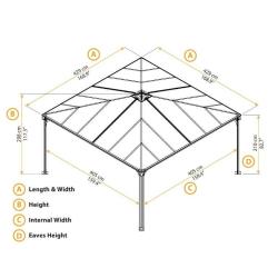 Vrtni paviljon Palram Palermo 4300, siva/bronza