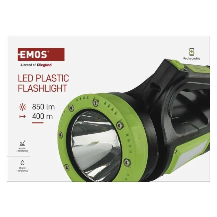 Polnilna LED delovna svetilka, 850 lm, zelena