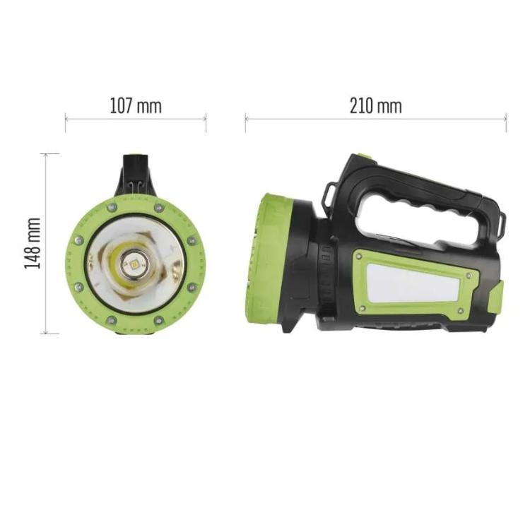 Polnilna LED delovna svetilka, 850 lm, zelena