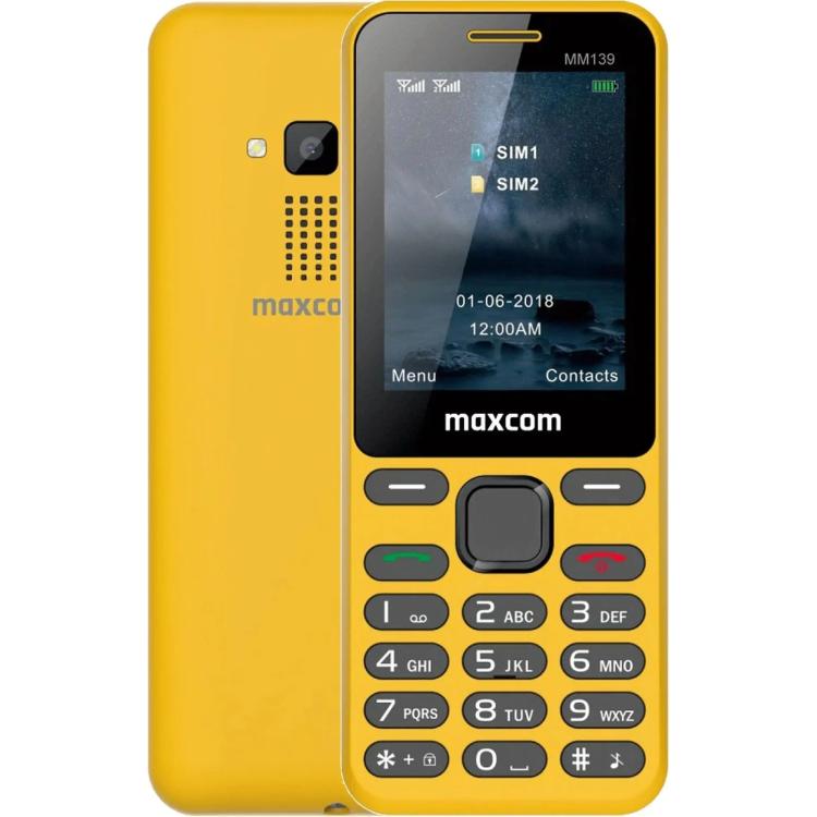 Klasični mobilni telefon Maxcom MM139, rumen