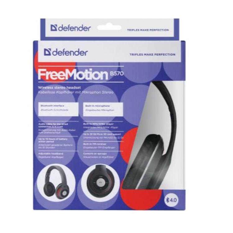 Bluetooth slušalke Defender FreeMotion B570, brezžične z mikrofonom, sivo-rdeče_2