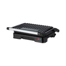 Kontaktni žar 850W SH-9103 zaprt, z rebrastim pokrovom, ročajem in svetlobnima indikatorjema.