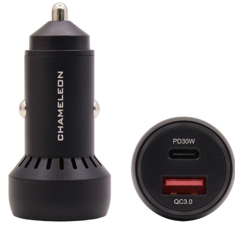 Avto polnilnik 48W (PD 3.0 in QC 3.0), 2-portni (USB in USB-C izhod), kabel ni priložen, IBD352-AC48W, črn_1