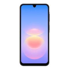 Sprednji pogled Samsung Galaxy A18 LTE z velikim zaslonom, tankimi robovi in zarezo za kamero.