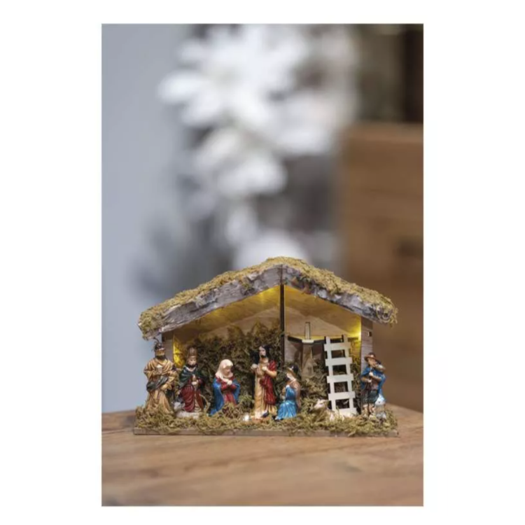 LED božične jaslice, 17 cm, 2x AA, notranje, topla bela_4