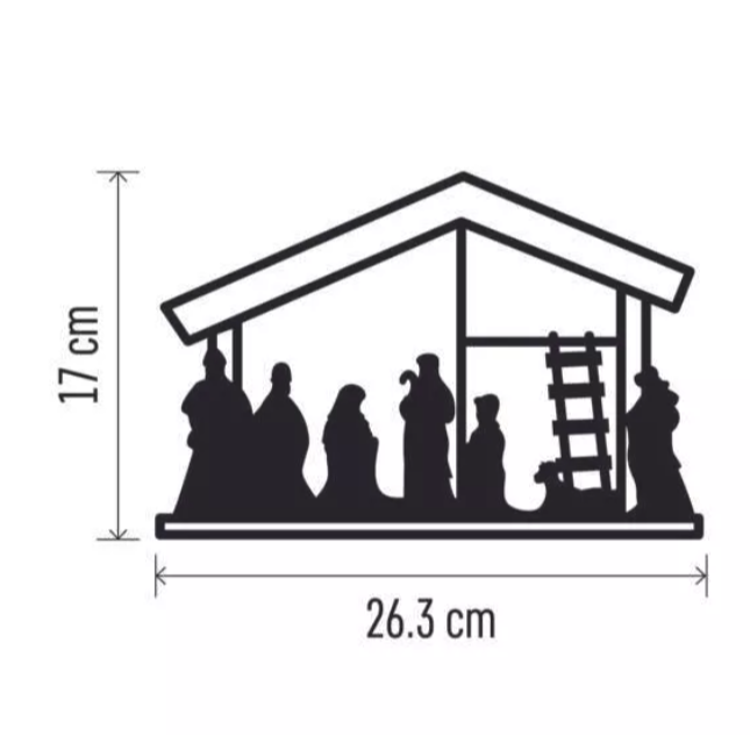 LED božične jaslice, 17 cm, 2x AA, notranje, topla bela_3