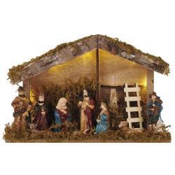 LED božične jaslice, 17 cm, 2x AA, notranje, topla bela