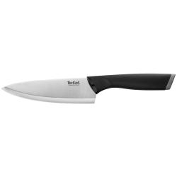 Posamezni Tefal kuhinjski nož z napisom “Tefal Stainless Steel”, gladkim rezilom in protizdrsnim ročajem