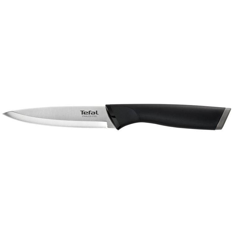 Tefal kuhinjski nož z gladkim inox rezilom in napisom »Tefal Stainless Steel« ter črnim ročajem