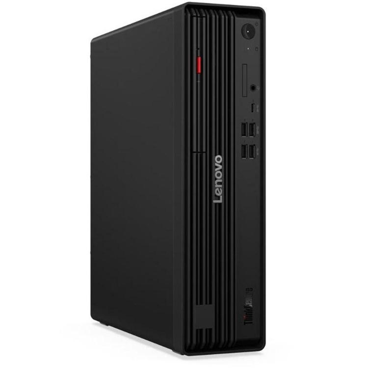 Namizni računalnik Lenovo ThinkCentre v kompaktnem SFF ohišju z značilnim poslovnim dizajnom, sodobnimi priključki in zanesljivo strojno opremo omogoča učinkovito delo v pisarniških in profesionalnih okoljih.