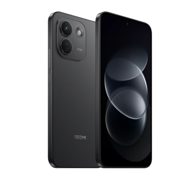 Xiaomi Redmi Note 17 PRO MAX 5G 8/256GB, črn telefon, sprednji in zadnji pogled, dvojna kamera.