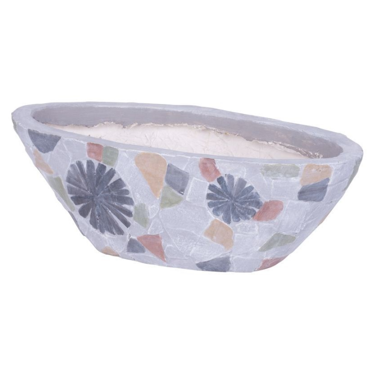 Keramična posoda za rože - mozaik, 40,5x19xH14 cm