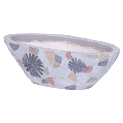 Keramična posoda za rože - mozaik, 40,5x19xH14 cm