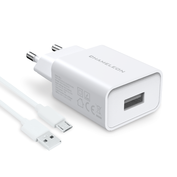 Hišni polnilec, 12W (2,4A), USB izhod, s kablom USB na MicroUSB