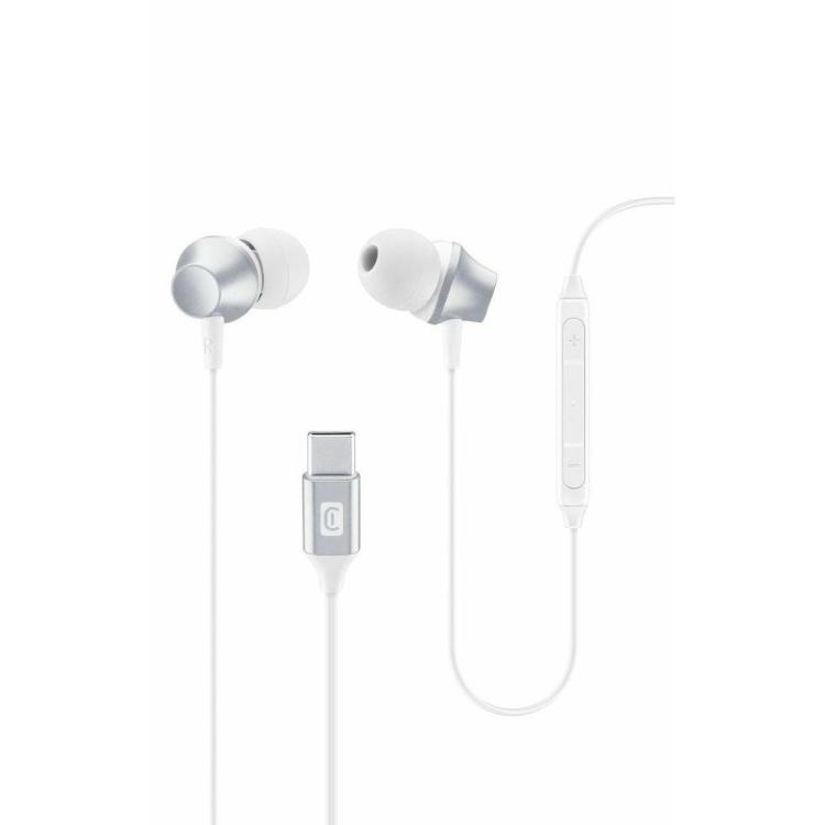 Žične ušesne slušalke CellularLine Sparrow, Type - C, bele