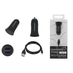 Avto polnilnik - Chameleon 2-portni (2,4A) z MicroUSB kablom (MSH-SC-106)_1