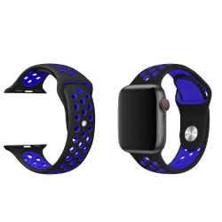 Silikonski pašček Sport za Apple Watch, 38/40/41 mm, črno-moder_1
