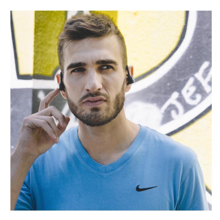 Športne slušalke Puro ACTION, Bluetooth, z gumbom, sive_3