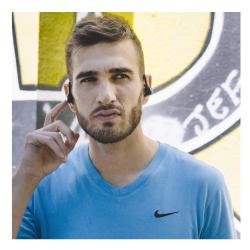 Športne slušalke Puro ACTION, Bluetooth, z gumbom, sive_3