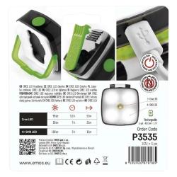 Naglavna polnilna LED svetilka Emos 3W CREE+SMD,110 lm,55m,Li-Pol 850