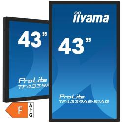 iiyama ProLite TF4339AS‑B1AG, 43" 4K interaktivni zaslon na dotik, možnost ležeče ali pokončne postavitve, profesionalna raba.
