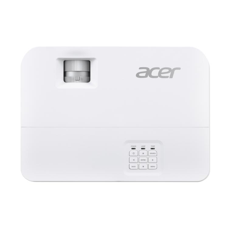 Acer bel projektor z zgornjimi gumbi, kolescem za nastavitev slike in vidnim logotipom na ohišju.