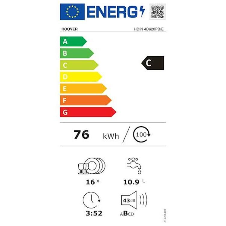 Vgradni pomivalni stroj HOOVER HDIN 4D620PB/E, 60cm