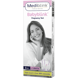 Mediblink test nosečnosti Babyblink lističi 3x M155 2+1 GRATIS