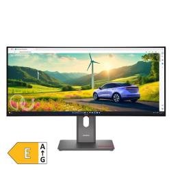 Lenovo ThinkVision P34WD-40 – 34-palčni ukrivljen ultraširoki monitor, ločljivost 3440 × 1440, tanki robovi, energijski razred E.