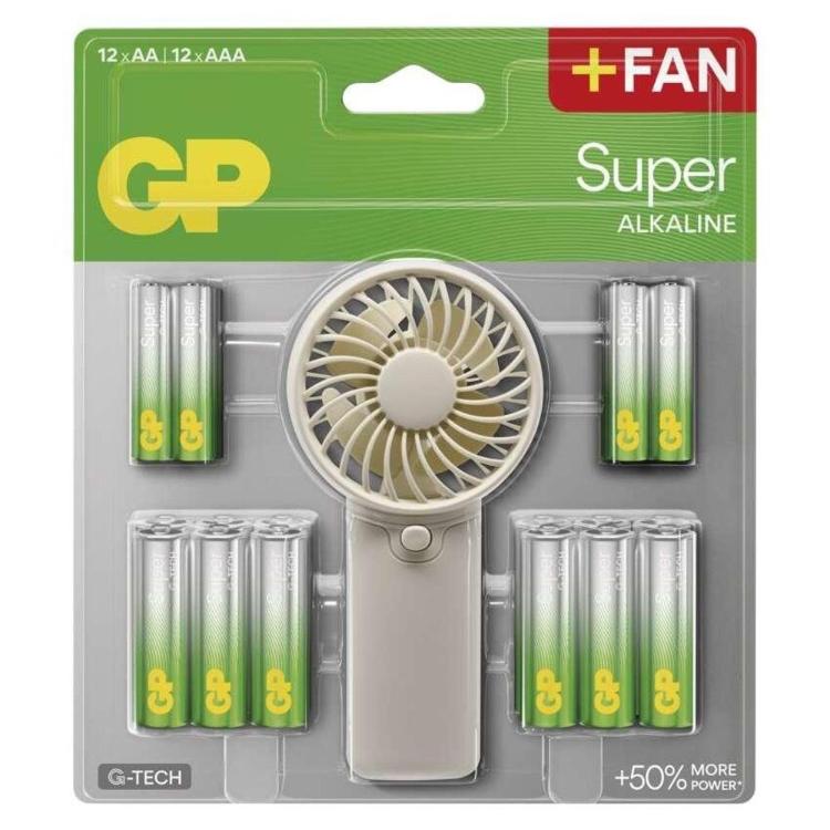 Alkalna baterija GP SUPER AA 12+AAA + 12AA + ventilator