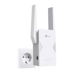 Kompaktni Wi‑Fi repetitor TP-Link z elegantnim belim ohišjem, podporo za frekvenčna pasova 2,4 GHz in 5 GHz ter sodobno zasnovo omogoča zanesljivo brezžično povezljivost tudi v prostorih z oslabljenim signalom.