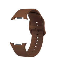 Pašček Samsung Galaxy Watch v rjavi barvi, notranji pogled z gladko površino in kovinskimi priključki.