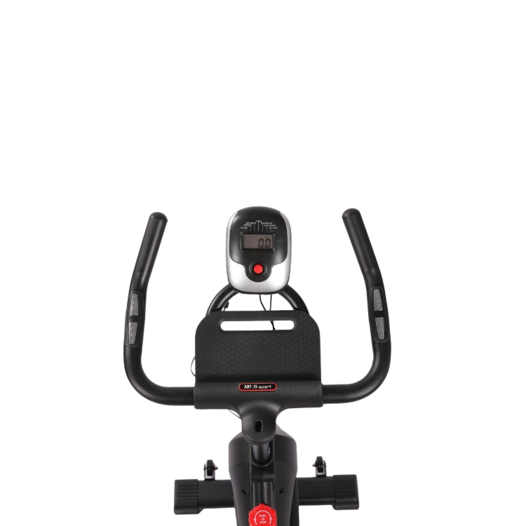 ART.IS Sport Exercise AS1 konzola – pogled od spredaj na krmilo z LCD-zaslonom, držalom in tipkami za merjenje vadbe.