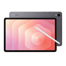 Samsung Galaxy Tab S11 SM-X730 v sivi barvi, prikaz tablice s pisalom S Pen in zadnjo stranjo.