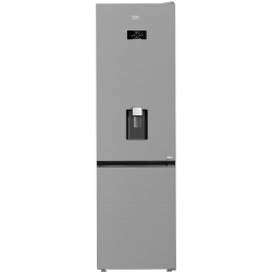 Beko kombinirani hladilnik B3RCNA404HDXB1 v inox izvedbi z zamrzovalnikom spodaj, zunanjim digitalnim zaslonom in vgrajenim dozirnikom za vodo na vratih