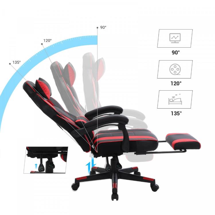Gaming stol Songmics OBG73BRV1, črno-rdeč