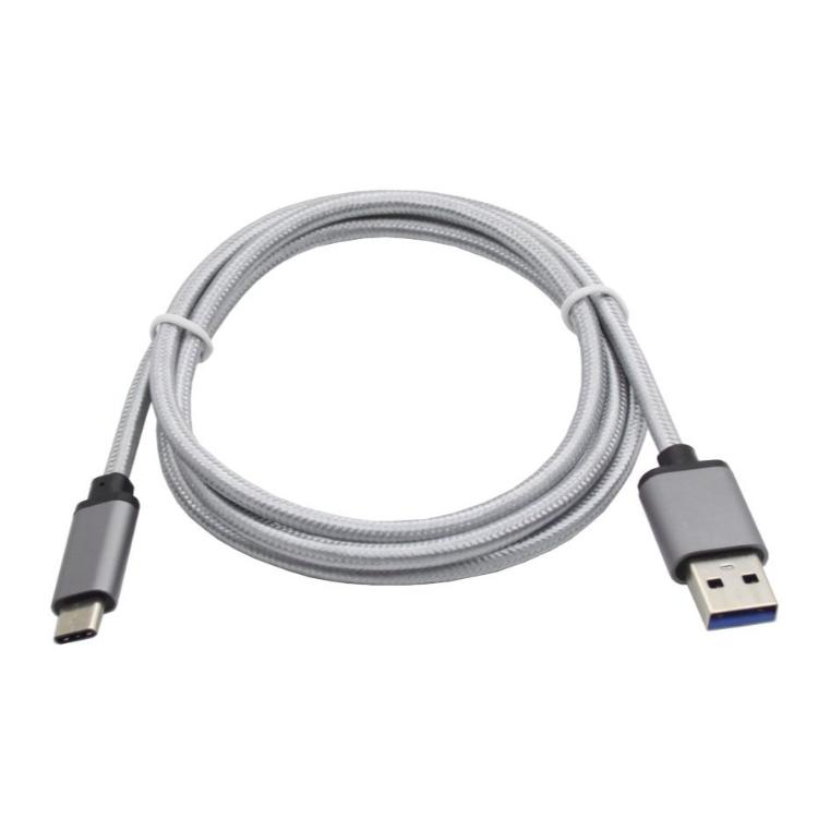 Podatkovno-polnilni kabel USB-Type C, 3.0, siv, najlon