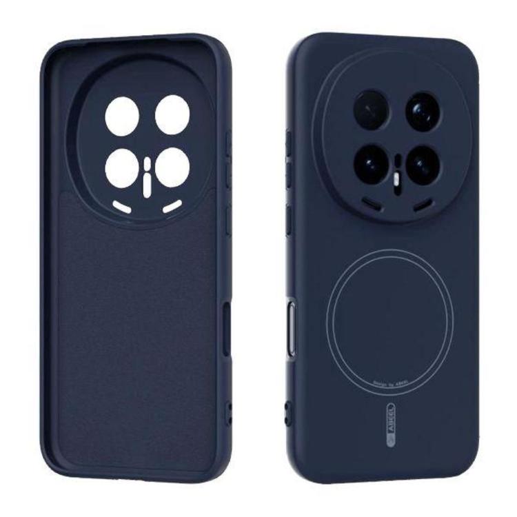 Gumiran temno moder magnetni TPU ovitek za Honor Magic8 Pro z vgrajenim magnetnim obročem za brezžično polnjenje