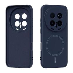 Gumiran temno moder magnetni TPU ovitek za Honor Magic8 Pro z vgrajenim magnetnim obročem za brezžično polnjenje