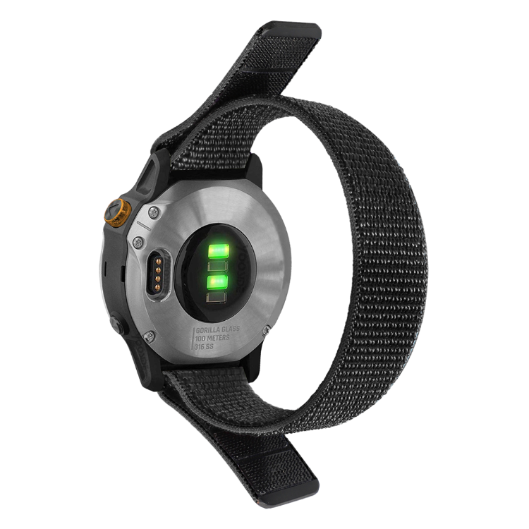 Najlonski pašček Chameleon Sport za uro 22 mm, črna