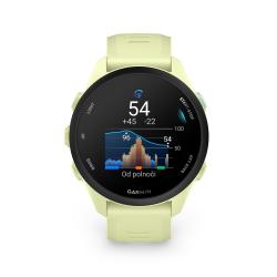 Copilot said: Garmin Forerunner 70, svetlo zelena športna ura s prikazom telesne energije Body Battery in dnevnim grafom.