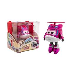 Transformirajoča figura Shining Dizzy iz Super Wings, jubilejna izdaja 10th Anniversary, ki se iz helikopterja spremeni v robota, za otroke 3+.