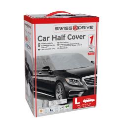 Škatla “Swiss Drive Car Half Cover” z rdečim robom, prikazom avta in velikostjo M (259 × 147 × 51 cm).