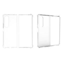 Gumiran ovitek (TPU+PC) za Samsung Galaxy Z Fold 3, prozoren svetleč