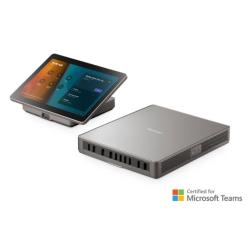 ViewSonic konferenčna rešitev vključuje nadzorno konzolo na dotik in kompaktni računalniški modul, certificiran za Microsoft Teams, za zanesljivo komunikacijo in upravljanje sestankov.
